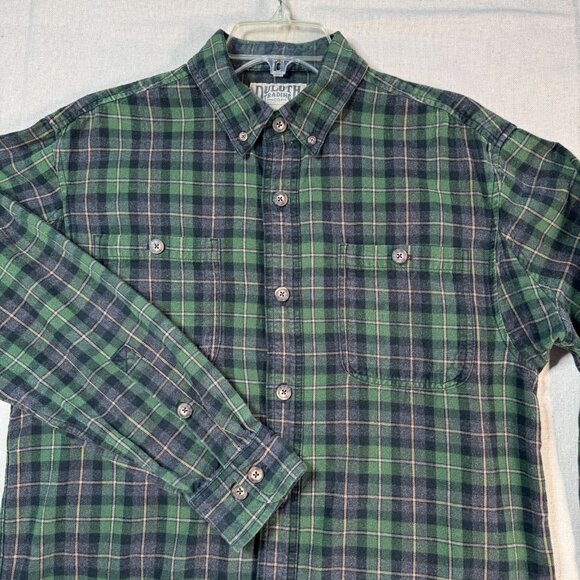 Duluth Trading Co. Blackwatch Plaid Button Up Shirt Men’s M Green Blue - Picture 2 of 11
